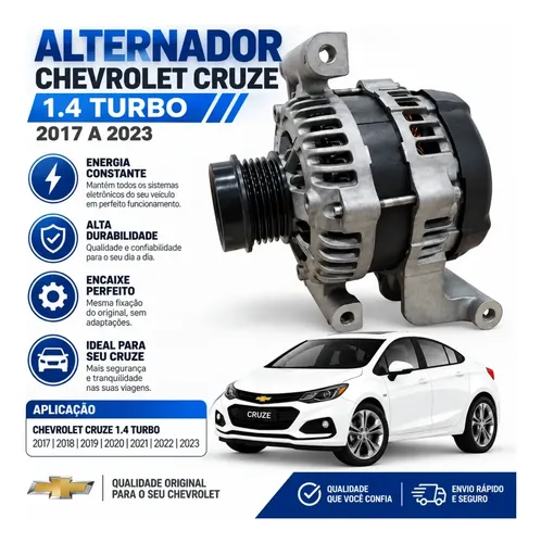 Alternador Cruze 1.4 Turbo 2017 2018 A 2023 - Imagem 3