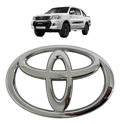 Emblema Grade Dianteira Toyota Hilux 2006 2015 Original Prateado