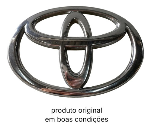 Emblema Grade Dianteira Toyota Hilux 2006 2015 Original Prateado - Imagem 2