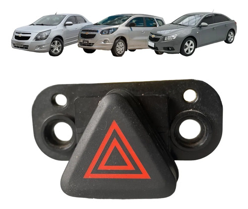 Botão Pisca Alerta Cobalt Spin Cruze 2013 3017 Original Preto