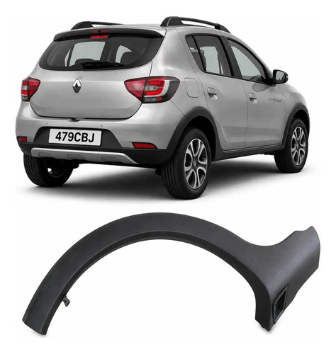 Moldura Paralama Esquerdo Sandero Stepway 2009 8200531505 Preto