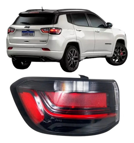 Lanterna Traseira Esquerda Jeep Compass Com Led 2022 2024 Esquerdo/motorista Vermelho