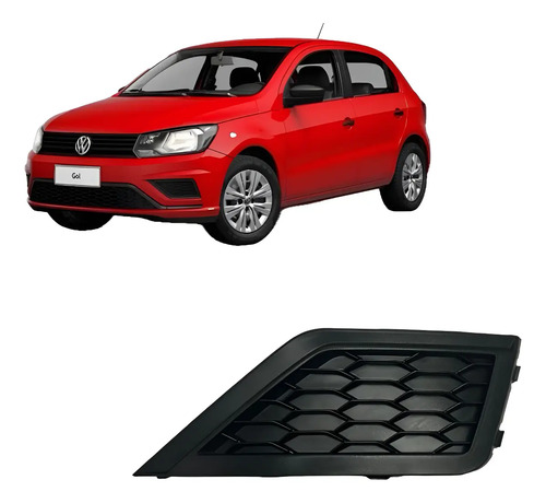 Grade Parachoque Farol Milha Sem Furo Gol G8 2019/ Ld Preto Direito - Imagem 1