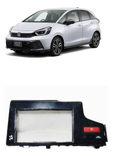 Moldura Painel Central Rádio Honda Fit 2015/2019 Preto