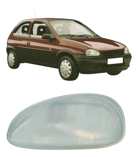 Lente Farol Corsa 1994/1999 Raiada Em Vidro Lado Esquerdo