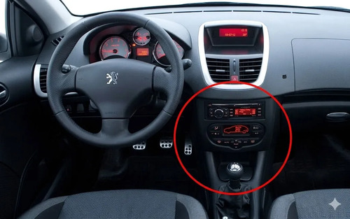 Moldura Central Painel Peugeot 207 Original 2009 A 2012 Preto - Imagem 5