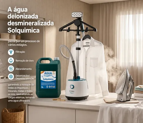 Água Desmineralizada Ferro Vapor Bateria Radiador  5 Litros Transparente - Imagem 3