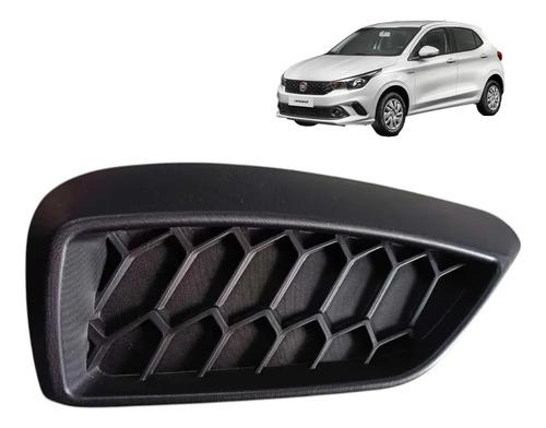 Grade Pára-choque Esquerda Fiat Argo 2017 2022 Original Preto Fosco