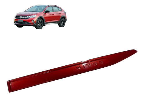 Friso Lateral Porta Traseira Esquerda Nivus 2021 2023 Oem Vermelho