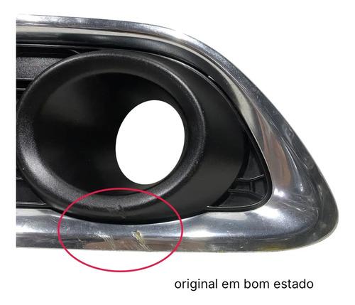 Moldura Farol Milha Esquerdo Renault Sandero 2015 2019 Oem Preto Esquerdo - Imagem 3
