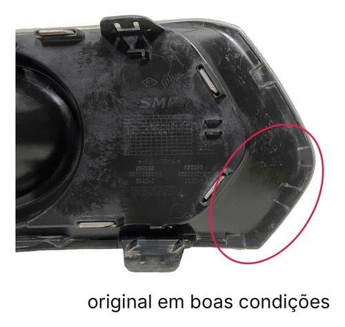 Moldura Farol Milha Esquerdo Renault Sandero 2015 2019 Oem Preto Esquerdo - Imagem 4