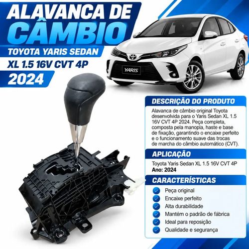 Alavanca Cambio Toyota Yaris Sedan Xl 16v Cvt 4p 2024 - Imagem 3
