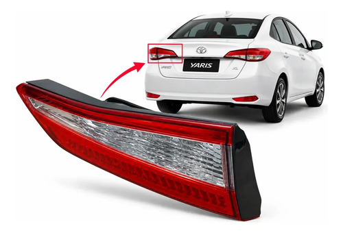 Lanterna Tampa Traseira Esquerda Toyota Yaris Sedan Xl 2024 Esquerdo/motorista Vermelho