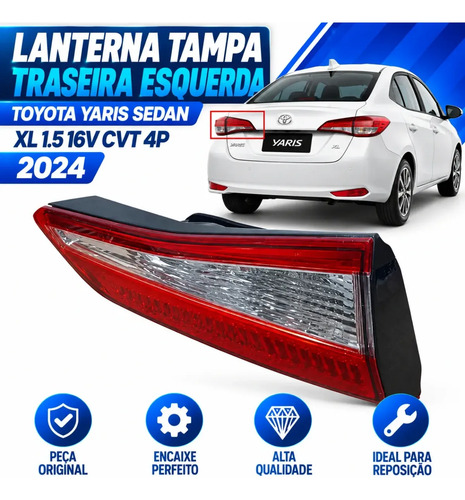 Lanterna Tampa Traseira Esquerda Toyota Yaris Sedan Xl 2024 Esquerdo/motorista Vermelho - Imagem 3
