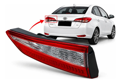 Lanterna Tampa Traseira Esquerda Toyota Yaris Sedan Xl 2024 Esquerdo/motorista Vermelho - Imagem 5