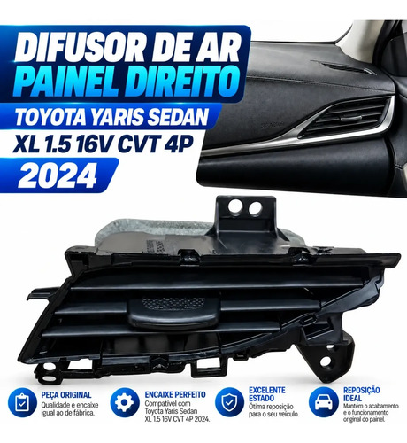 Difusor Ar Painel Direito Toyota Yaris Sedan Xl 16v Cvt 2024 - Imagem 5