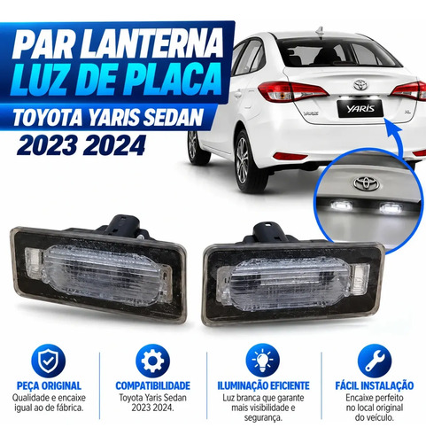 Par Lanterna Luz Placa Toyota Yaris Sedan 2023 2024 - Imagem 3
