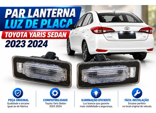 Par Lanterna Luz Placa Toyota Yaris Sedan 2023 2024 - Imagem 5