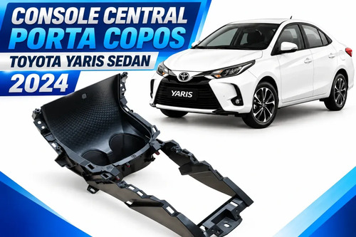 Console Central Porta Copos Toyota Yaris Sedan 2024 Preto - Imagem 3