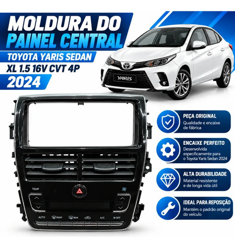 Moldura Painel Toyota Yaris Sedan Xl 16v Cvt 4p 2024 Preto - Imagem 3
