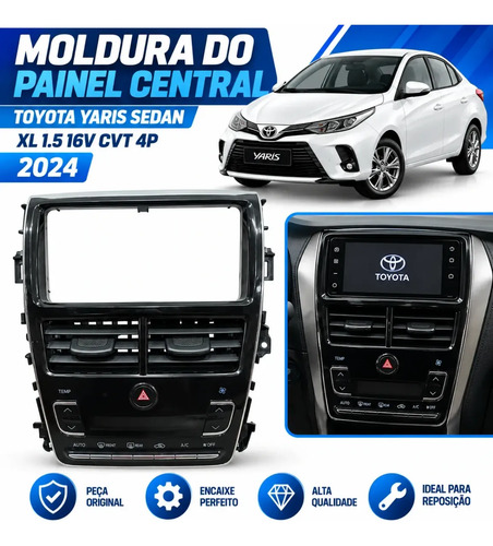 Moldura Painel Toyota Yaris Sedan Xl 16v Cvt 4p 2024 Preto - Imagem 5