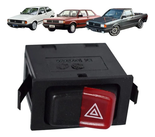 Botão Pisca Alerta Vw Gol Voyage Saveiro 1989 1998 Preto