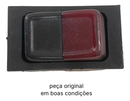 Botão Pisca Alerta Vw Gol Voyage Saveiro 1989 1998 Preto - Imagem 2