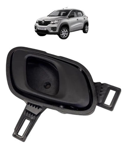 Maçaneta Interna Direita Renault Kwid 2017 2021 Original Preto Dianteira