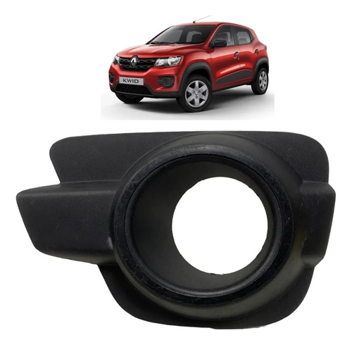 Moldura Farol Milha Esquerdo Renault Kwid 2017 2020 Original Preto Esquerdo