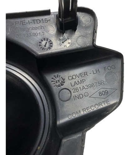 Moldura Farol Milha Esquerdo Renault Kwid 2017 2020 Original Preto Esquerdo - Imagem 8
