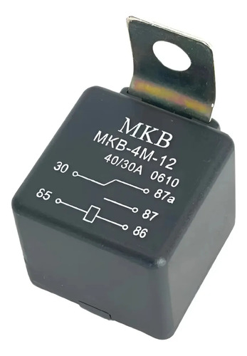 Relé Auxiliar Universal 12v 40a/30a 5 Pinos Mkb