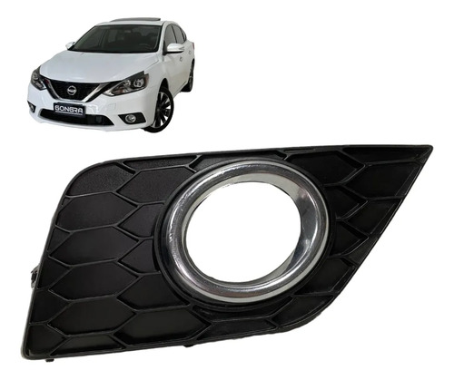 Moldura Farol Milha Direito Sentra 2017 2019 Original Preto Direito