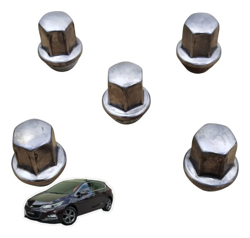 Jogo 5 Porcas Fixaçao Roda Gm Cruze 1.4 2018 - 2023 Original