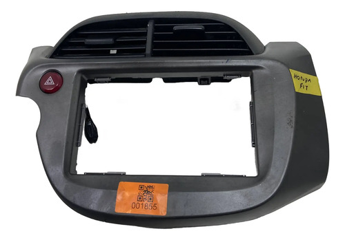 Moldura Central Rádio Do Painel Original Honda New Fit Cinza