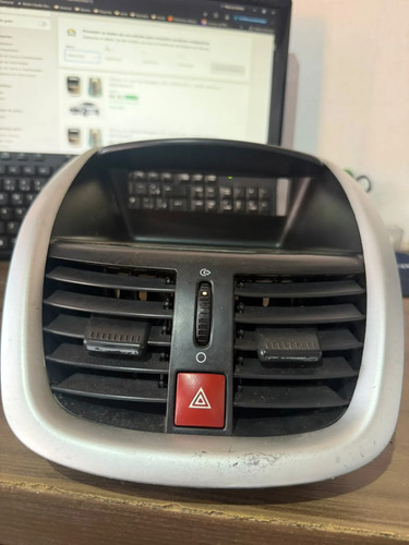 Difusor Ar Central Peugeot 207 2009/2015 C/ Botão Moldura 96 - Imagem 4