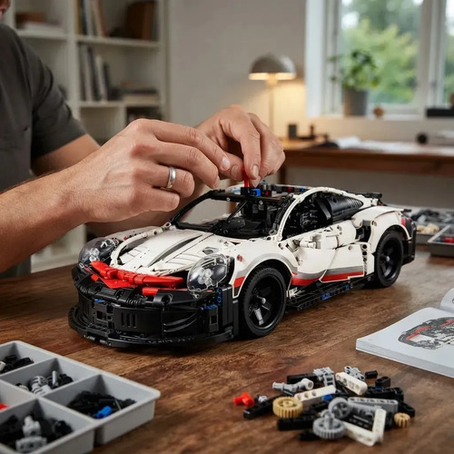 Carro Porsche 911 Rsr Blocos De Montar 1580 Peças Brinquedo Para Crianças E Adultos - Imagem 4