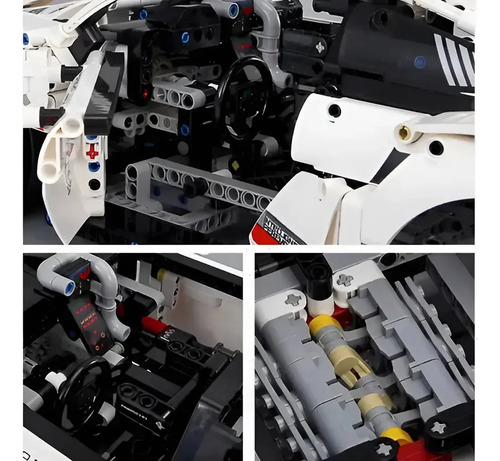 Carro Porsche 911 Rsr Blocos De Montar 1580 Peças Brinquedo Para Crianças E Adultos - Imagem 6