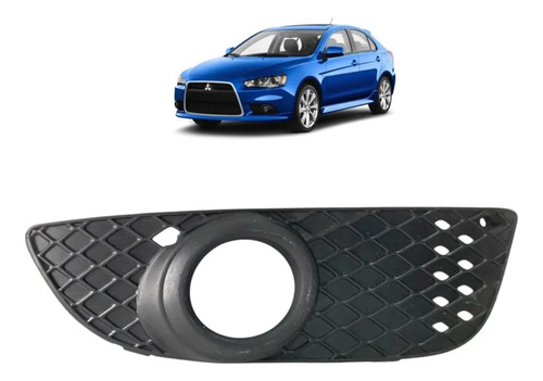 Moldura Farol Milha Direito Mitsubishi Lancer 2010 2018 Oem Preto Direito