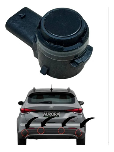 Sensor Estacionamento Traseiro Fiat Pulse Abarth Fastback Preto - Imagem 2