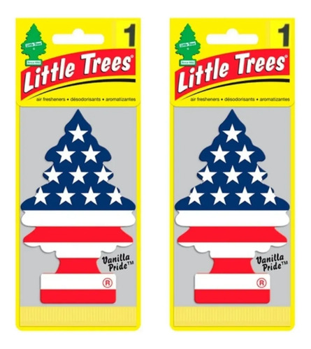 Aromatizant Papel Little Trees Vanilla Pride Azul, Vermelho, Branco Baunilha