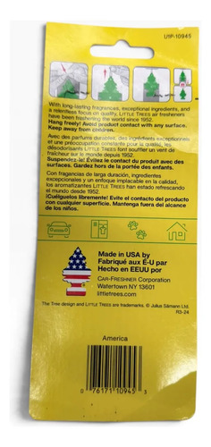 Little Trees Aromatizador De Carro Vanilla Bandeira Usa Branco Baunilha - Imagem 3