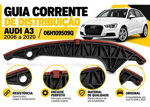 Guia Corrente De Distribuição Audi A3 2006 A 2020 06h109509q Preto - Imagem 8