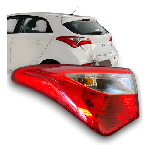 Lanterna Esquerda Hb20 Hatch 2014 2015 2016 2017 2018 Esquerdo/motorista Prateado - Imagem 1