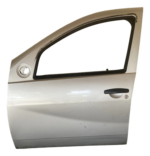 Porta Dianteira Esquerda Renault Sandero 2008 A 2012 Dianteira Esquerdo Prateado - Imagem 1