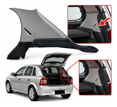 Suporte Tampão Porta Malas L. Direito Astra 2003 A 2011 Cinza - Imagem 5