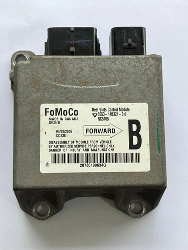 Modulo Controle De Retençao Airbag Ford Fusion 2006 A 2009
