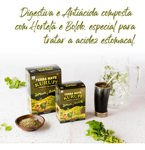 Erva Mate Tereré Kurupi Menta E Boldo 500gr - Imagem 3
