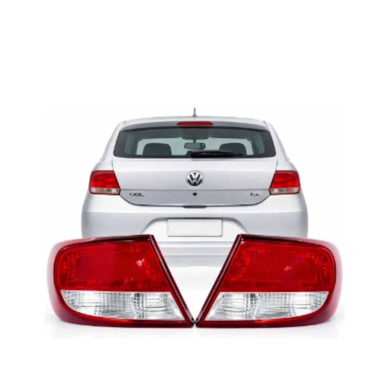 Par Lanterna Gol G5 Bicolor 2009/2012 Ambos Lados Bicolor (vermelho E Transparente) - Imagem 1