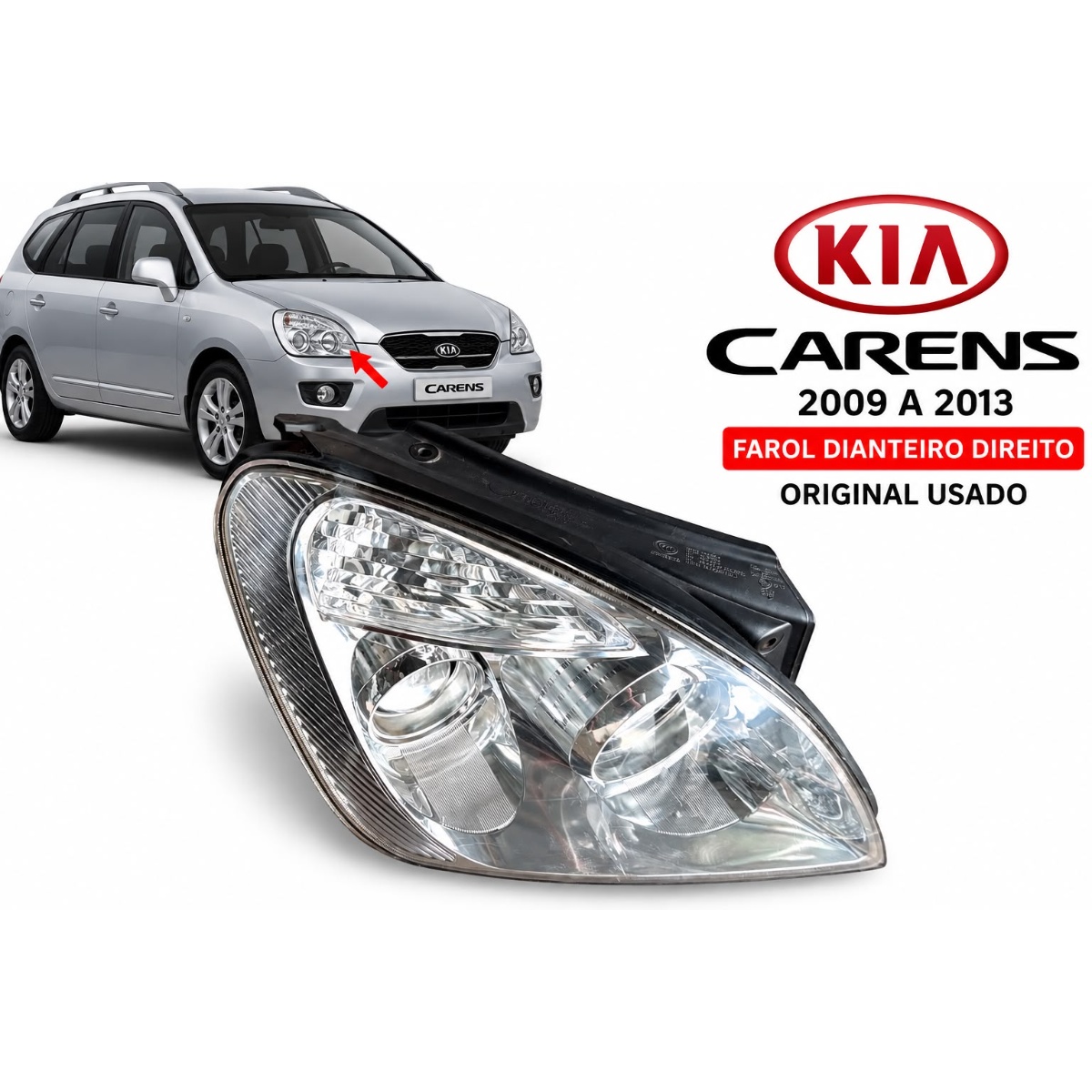 Farol Dianteiro Direito Kia Carens 2009 A 2013 Original