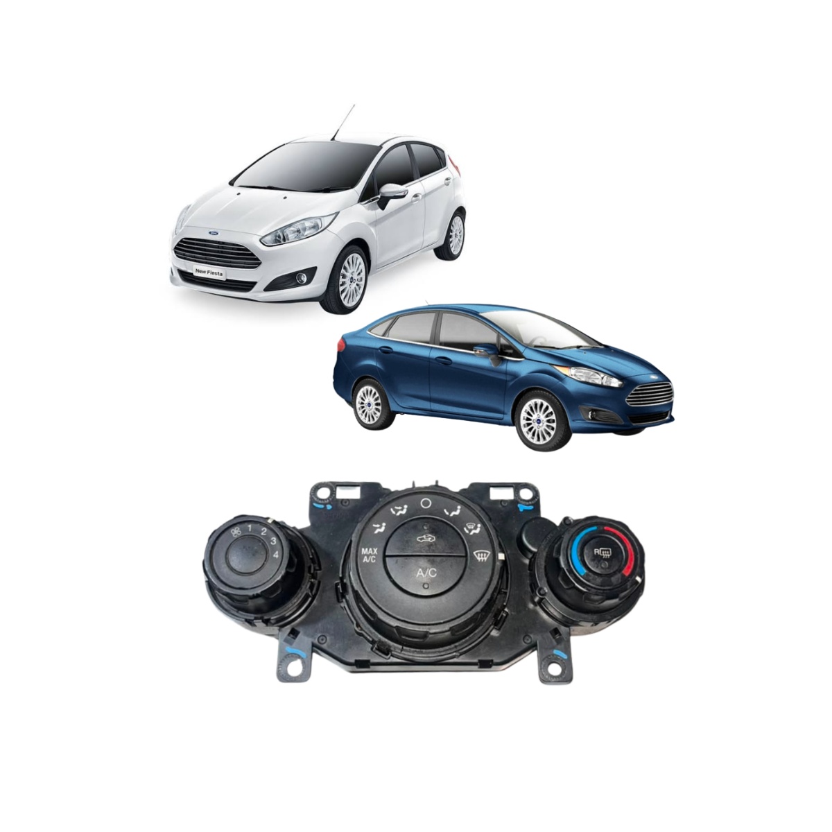 Comando Ar Condicionado Ford Fiesta 2011 A 2019 Original - Imagem 1